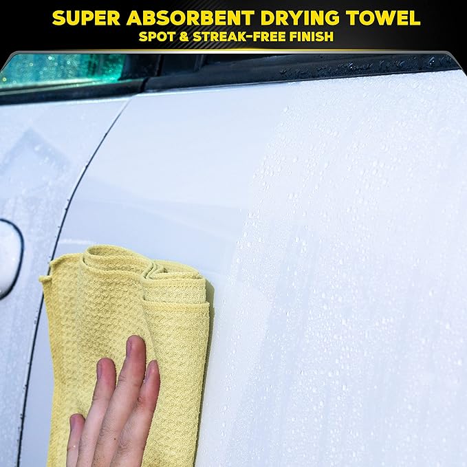 Bucket Boss Auto Wash Organizer for 5 Gallon Bucket - Fast-Drying, Black, AB30060 & Meguiar's Water Magnet Microfiber Premium Car Drying Towel - Super Plush