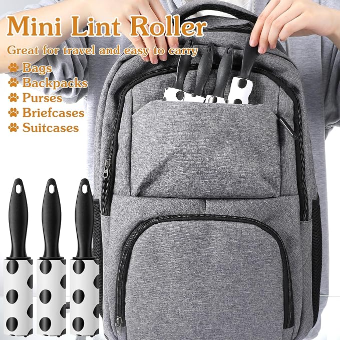 40 Pcs Mini Lint Roller for Travel Small Lint Removers Bulk for Pet Hair and Clothes Small Size Removers Portable Sticky Removing Tool for Cleaning Furniture Dog Car Seat