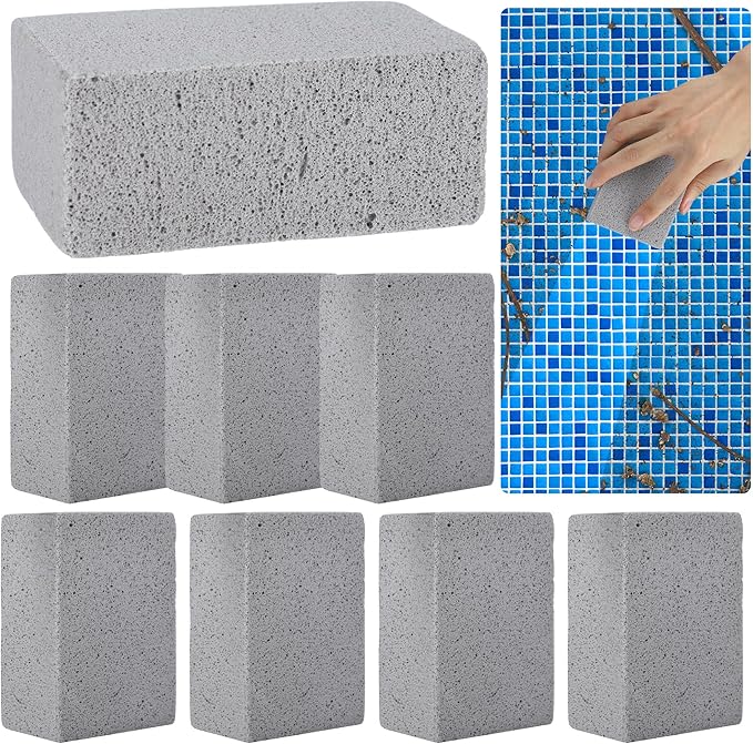 8 PCS Pool Pumice Stone Pool Cleaning Pumice Block Swimming Pools Tile Cleaner Stone for Pools Spa Kitchen Bathroom Grout Concrete Cleaning