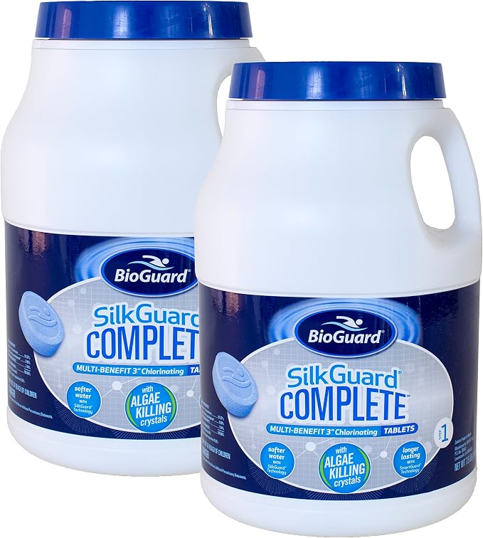 BioGuard SilkGuard Complete 3” Chlorinating Tablets, 7.5 lb, 2 Pack | Chlorine Tablets for Sanitizing Swimming Pools