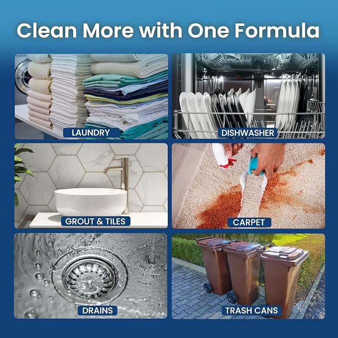 Sodium Percarbonate Powder 99% Purity - Oxygen Bleach, Hydrogen Peroxide Release Cleaner for Laundry, Dishwasher, Deodorizing & Stain Removal, Multi-Surface Use, Color-Safe (18 lbs)