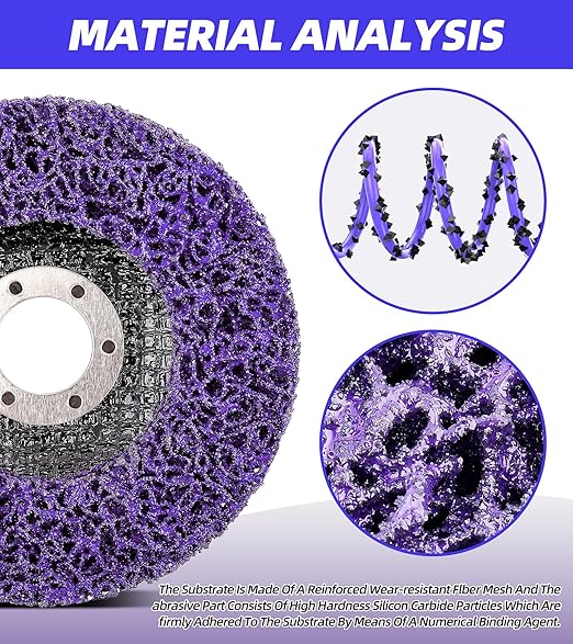 Paint Stripper Discs for Angle Grinder, 4-1/2" x 7/8", 12-Pack, Multi-Surface Rust and Paint Removal Wheels for Metal and Wood