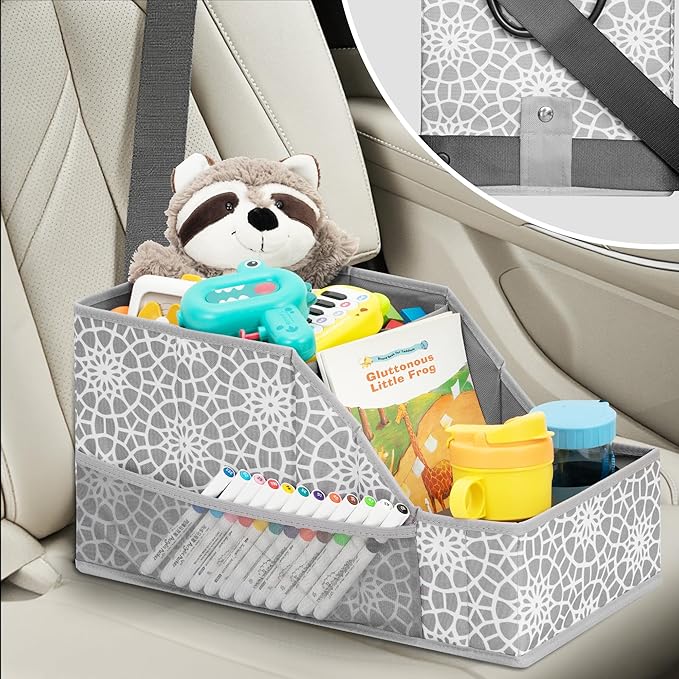 Car Seat Organizer Backseat Front Seat, Car Organizer With 12 Storage Compartments 2 Cup Holders, Snack Storage For Kids Baby, SUV Truck Van Collapsible Storage Bag For Travel, PT