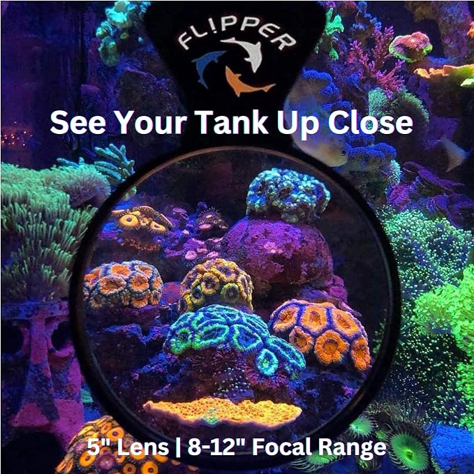 Flipper DeepSee Aquarium Magnifier Magnetic Viewer & Orange Filter Lens – Fish Tank Magnifying Glass – Magnetic Magnifying Glass Ideal for Photography - Flipper Fish Tank Accessories, 5"