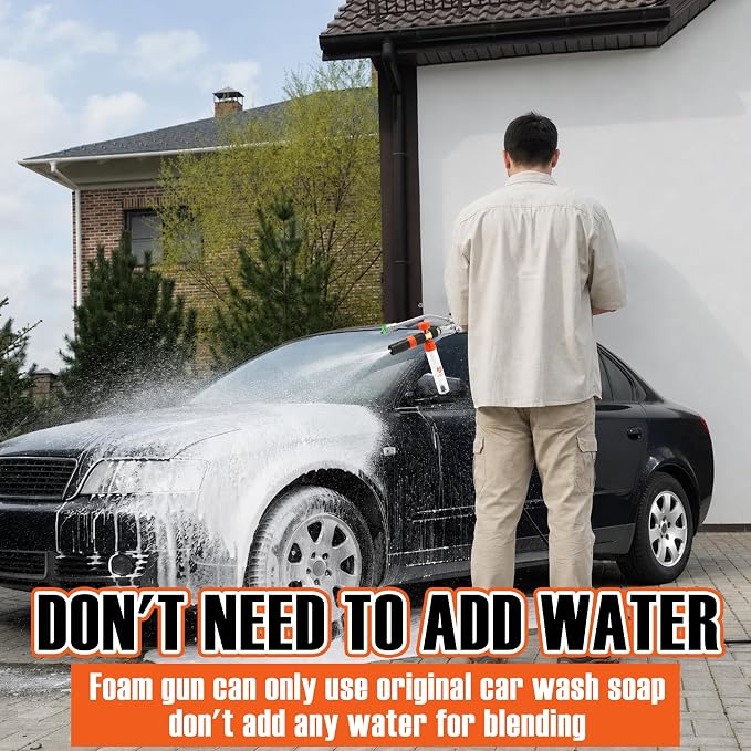 RIDGE WASHER Mini Foam Cannon Gun with Dual Connector, No Dilution Required, Pressure Washer Gun for Foam Blaster, 1/4" Quick Connect, 4000 PSI, 100 ML