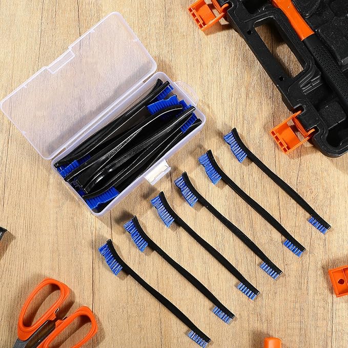 Boao 20 Packs Double-Ended Gun Cleaning Brushes 7 Inch Nylon All Purpose Cleaning Brush with Plastic Handle (Blue)