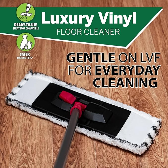 OdoBan Ready-to-Use Luxury Vinyl Floor Cleaner, Streak Free and Neutral PH Formula, Made in the USA, Scentless, 32 Oz Spray 2-Pack