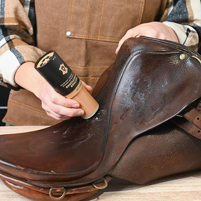 Rhino Wax - Horse Tack Kit - Includes: Saddle Soap for Leather & Conditioner - Leather Oil - Brushes - Cloth. Horse Supplies for Saddles, Bridles, Boots, Reins - Proudly Made in the USA (Not China)