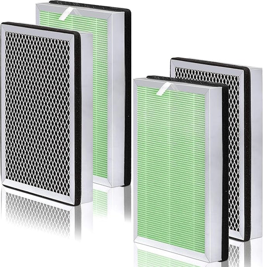 Toxin Absorber MA Series 25 Replacement Filter compatible with MA Series 25 Air Pur-ifier, 3-in-1 Filter with Upgrade Activated Carbon, H13 True HEPA and Pre-filter, Pack of 4