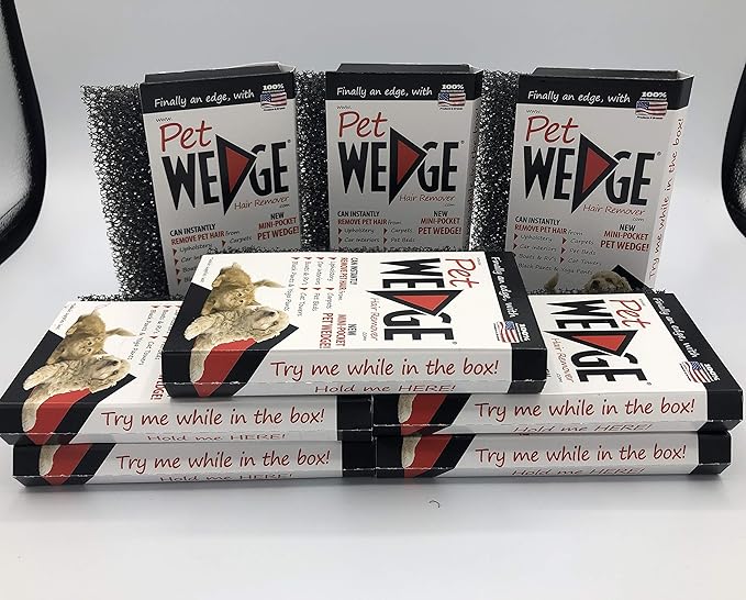 Mini-Pocket Pet Wedge Pet Hair Remover 8 Pack Bonus Pack
