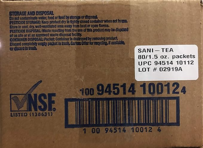 Stera Sheen Sani-Tea - 1.5 Ounce Packets - Tea Brewer, Dispenser Cleaner and Sanitizer - Remove Tea Residues and Oils, Ensure Food Safety, 80 Packets Per Case