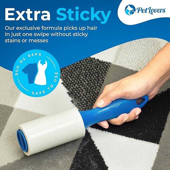 PetLovers Extra Sticky Lint Rollers and Refills - 990 Sheets, Dog and Cat Lint Remover, 9 Packs of Refills