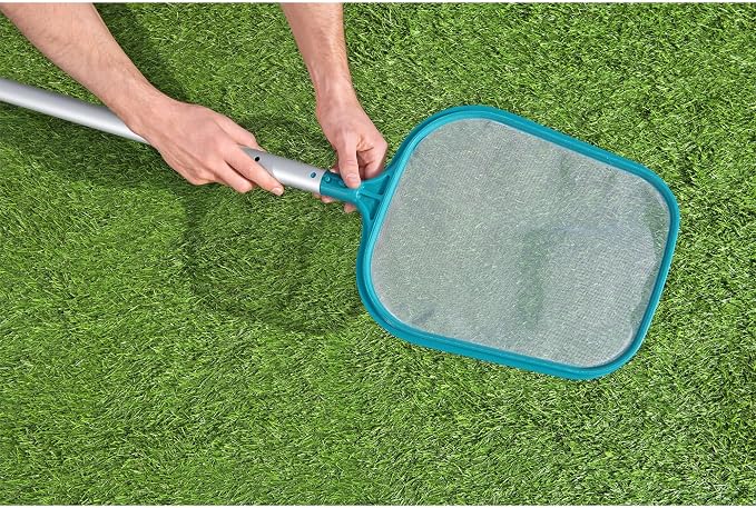 Bestway Flowclear AquaClean 110 Inch Pool Vacuum for 20 Feet Above Ground Pools with Removable Debris Bag, Suction Nozzle, Skimmer Head, and Adapters