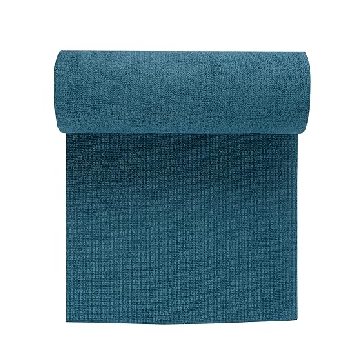 Restaurantware-Clean Tek Professional 11.8 x 11.8 Inch Microfiber Towel Rolls, 30 Reusable Towel Rolls - 30 Tear Away Sheets Per Roll, Perforated, Teal Microfiber Cloth, For All The Cleaning Tasks