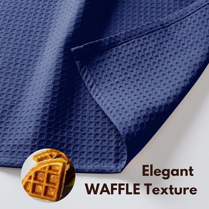 Native Fab 18 Pack Waffle Dish Cloths - 100% Cotton, 12x12 inch, Absorbent, Quick Drying, Washable Towels for Cleaning, Cooking & Baking - Perfect for Home, Restaurants, Bars, Multi Use - Indigo Blue