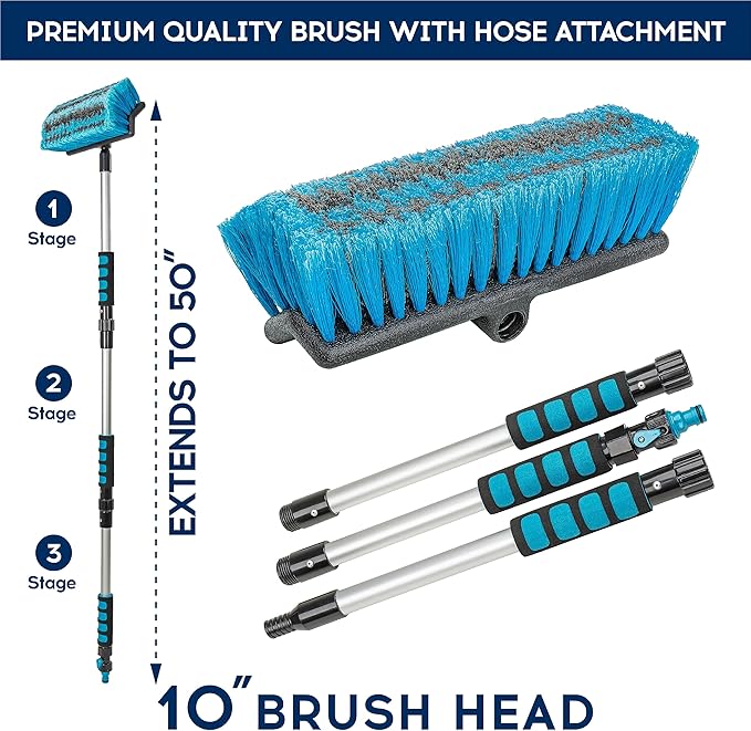 DSV Standard Window Squeegee 8'' and Car Wash Brush 10''