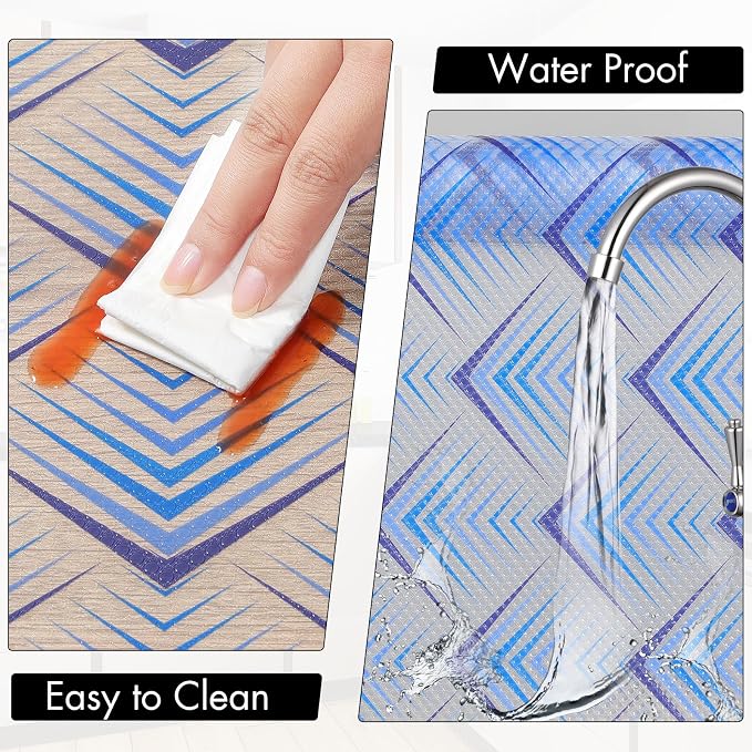 Cooyes Shelf Liner for Kitchen Cabinets – Non-Adhesive Waterproof Drawer Liner – Durable EVA Material Easy-to-Cut Shelf Paper for Refrigerator, Cupboard, Dresser with Modern Pattern