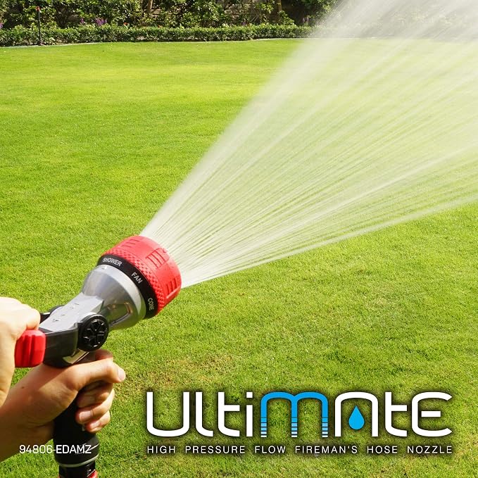 Eden 96806 Heavy Duty Metal Garden Hose Spray Nozzle Quick Connect Starter Set with Eden 99909 Quick Connect Starter Kit (9 pc Set)