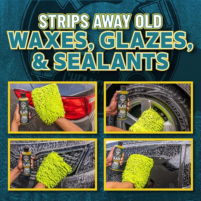 Chemical Guys CWS80364M Car Wash Starter Bundle - Clean Slate Deep Surface Cleaning Car Wash Soap, 64 oz (.5 Gallon) Citrus Scent + Chenille Wash Mitt (2 Items) Works on Cars, Trucks, SUVs, & More