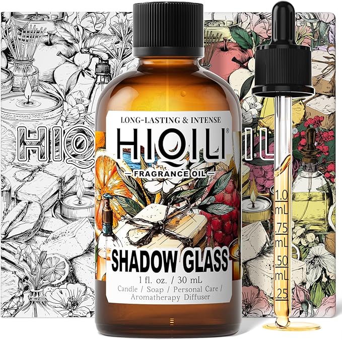 HIQILI Shadow Glass Fragrance Oil for DIY Soap & Candle, Floral Scent with Gardenia, Coconut & Sandalwood, Essential Oil for Diffusers - 1 Fl Oz