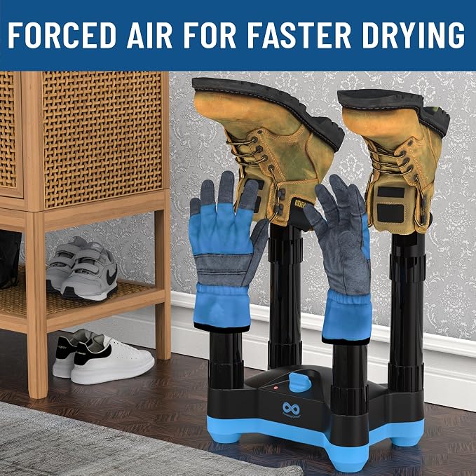 Everlasting Comfort Electric Boot Dryer for Work Boots, Silent Portable Shoe Dryer with Timer for Shoes, Boots and Cleats, Quick-Dry Glove Dryer Boot Warmer for Gloves, Helmets and Sneakers(2 Pair)
