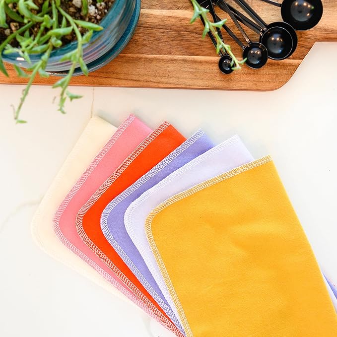 Marley's Monsters UNpaper Towels - 12 Count roll, Reusable Paper Towels Cotton, Tree Free (Sunrise)