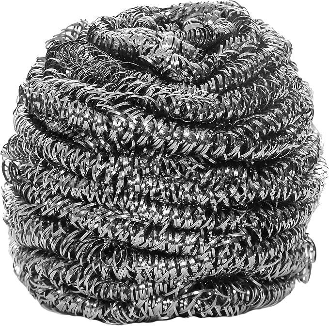 24 Count | KingSeal Stainless Steel Scrubbers, Scrub Pads, Heavy Duty, 50 gram Weight, Individually Wrapped - 2 Packs of 12 Scrubbers