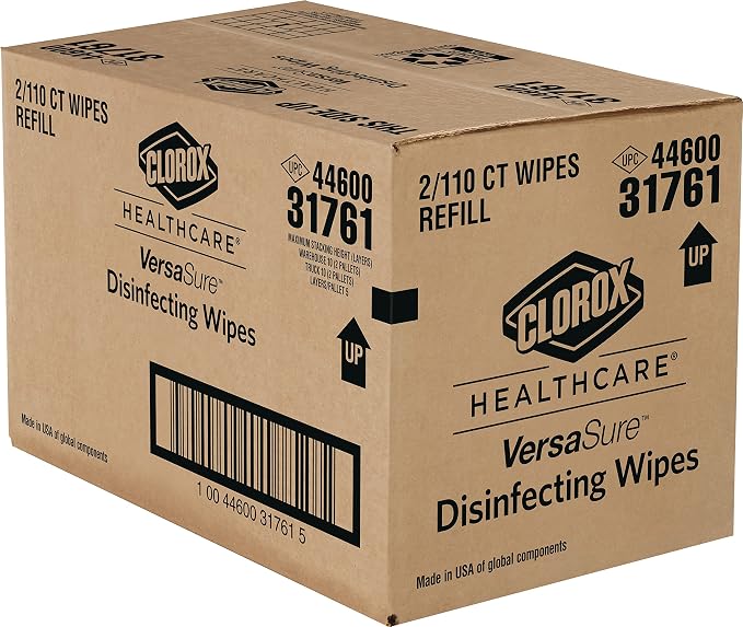 Clorox Healthcare VersaSure Cleaner Disinfectant Wipes, 110 Count Refill, 2 Refills/Case