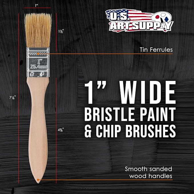 U.S. Art Supply 720 Pack of 1 inch Paint and Chip Paint Brushes for Paint, Stains, Varnishes, Glues, and Gesso