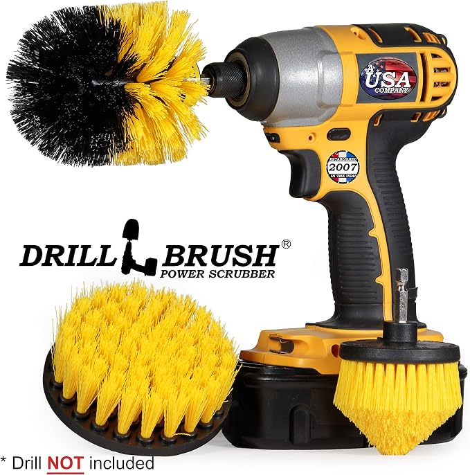 Toilet Bowl Cleaner - Toilet Brush - Bathroom Cleaner - Bathroom Drill Brush Set - Toilet Cleaner - Tile Floor Cleaner - Shower Cleaner Drill - Grout Cleaner- Bathroom Scrub Brush - Grout Tile Brush