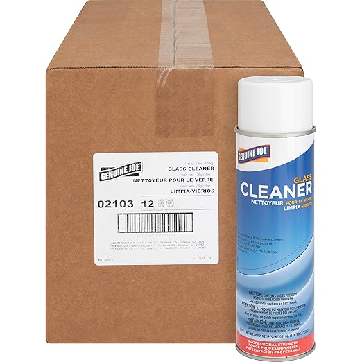 Genuine Joe 02103CT Glass and Multi-Surface Cleaner Aerosol Can 19 oz. 12/CT