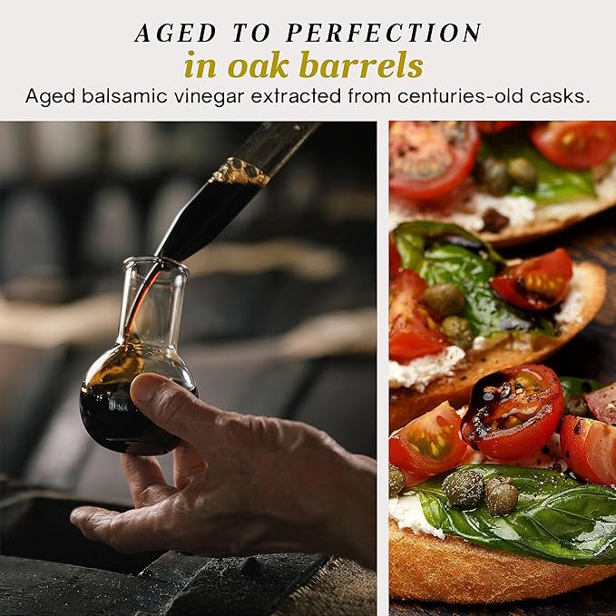Giusti Italian Balsamic Vinegar of Modena IGP - 3 Gold Medals, Rich & Thick Gran Deposito Aceto Balsamico di Modena for Salads, Cheese & Finishing Touches, Made in Italy – 8.45 fl oz/250 ml -Pack of 4
