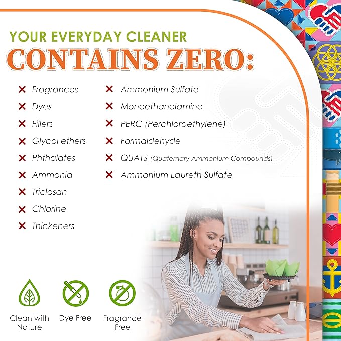Truly Free Everyday Cleaner Kit - Multipurpose Cleaner Spray, Kitchen Counter Cleaner, Natural Cleaning Products, Multi-Surface Household Solution, 16 oz Reusable Empty Bottle + Two Fills, 3 oz ea.