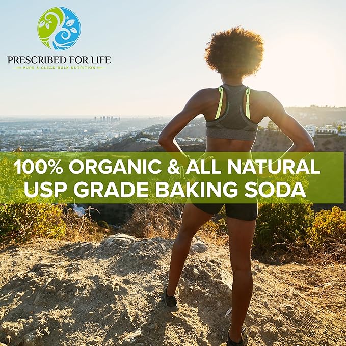 Prescribed For Life Sodium Bicarbonate Powder, Organic Aluminum Free Baking Soda, Bicarbonato de Sodio en Polvo, USP Grade (5kg / 11lb)