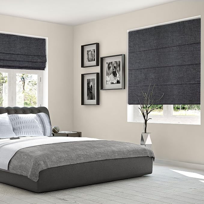 Chicology Cordless Roman Window Shade, Lexington Pebble, 39" W x 72" H | Cordless Child-Safe, Room Darkening UV, Inside/Outside Mount, True-to-Size No Cut, Rich Textured Fabric, Spot-Clean Care Only