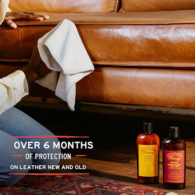 Leather Honey Cleaner Wipes with Conditioner Wipes and 8oz Conditioner