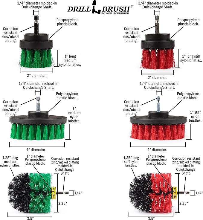 These Bundled Medium Stiffness and Heavy-Duty Stiff Brushes Will Handle Any Mess with Ease! Get Two 3piece Kits Now with This Bundle