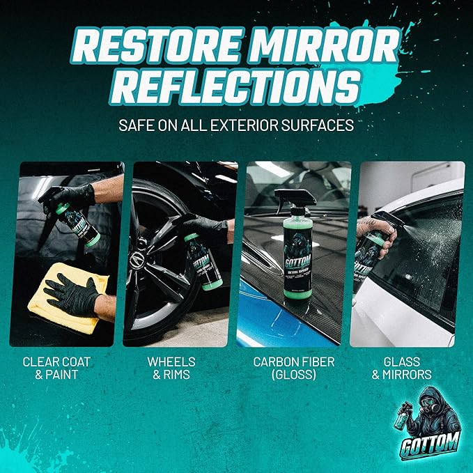 Gottom Detail Spray - Quick & Easy Waterless Detailer - 128 oz - Streak-Free Shine, Removes Prints & Smudges, Clay Bar Lubricant, Wax Support, Safe for Paint, Glass, Trim - Scented with Turbo Tiki