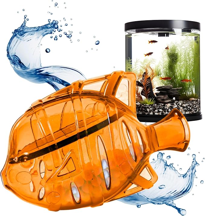 Clarence the Clarifier Fish - 1 pk, Orange - Aquarium Treatment, Clear Cloudy Fresh-Saltwater, Fish-Plant Safe, 10gal Tank Maintenance Each