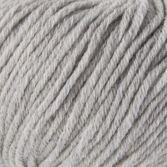 100% Merino Wool Yarn, 6-Ply Luxurious and Soft Yarn for Hand Knitting & Crocheting, 1.76 OZ/50g, 127 yds/116 Meters (Light Gray, 1 Ball)