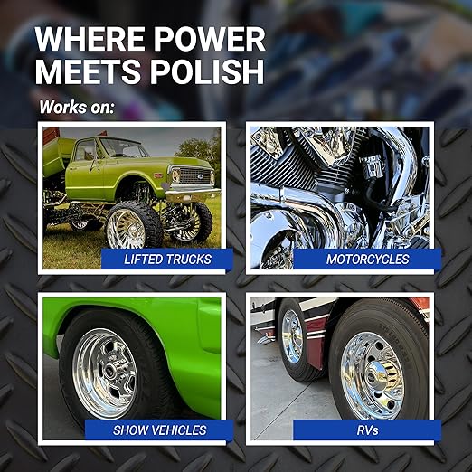 Zephyr - Pro 25 Easy Kut Liquid Metal Polish - Stainless Steel, Chrome, & Aluminum Polish - Metal Polishing for Lifted Trucks, Show Vehicles, Motorcycles, & More - 32 oz.