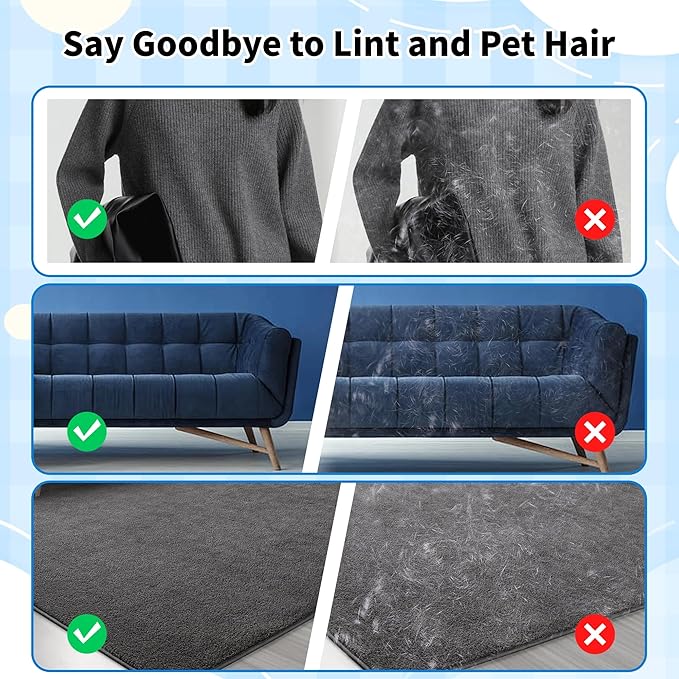 2Pcs Pet Hair Removal Glove for Dogs & Cats, Reusable Magic Brush for Pet Hair, Upgraded Five-Finger Electrostatic Pet Hair Gloves for Laundry, Couch, Carpet, Car Seat