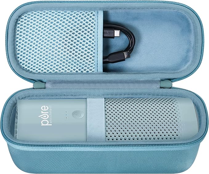 co2CREA Hard Case + Adjustable Monut Strap Bundle for Pure Enrichment PureZone Mini Portable Air Purifier – Protective Carrying Case with Multi-Purpose Mount for Car, School & Office Use