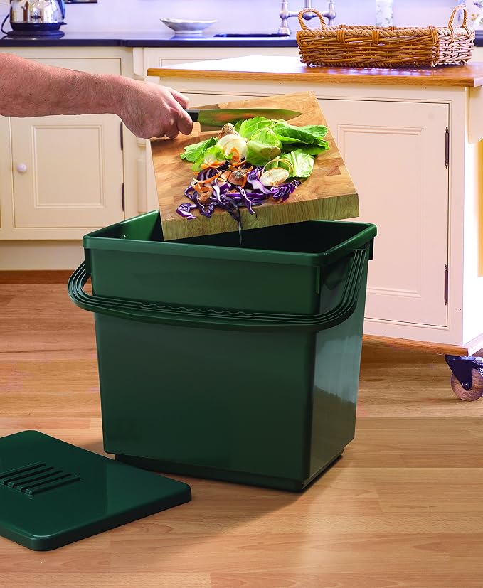 Tierra Garden GP113 Odor-Free Compost Caddy, Large Portable Compost Bin