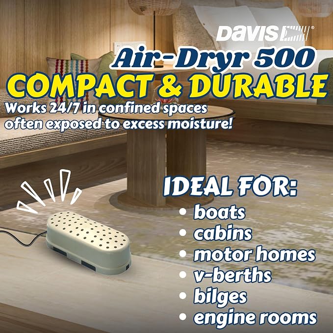 Davis Air-Dryr 500 Marine Air Dryer Dehumidifier for Boats, RVs, Small Rooms