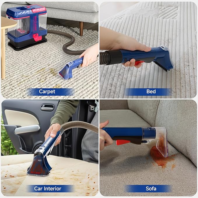 WECLEAN C5 Portable Carpet & Upholstery Spot Cleaner Machine,Deep Cleaning for Carpet,Car Couch, with Deep Cleaning Solution