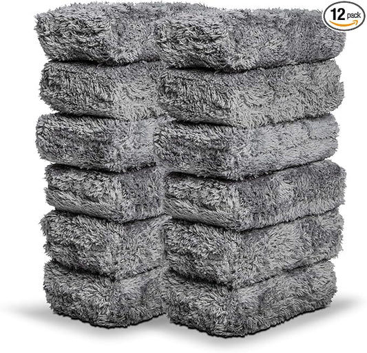 Adam's Polishes Plush Microfiber Applicator Pad (12 Pack) – Microfiber Sponge Car Detailing Applicators | Use with Ceramic Coating for Cars, Car Wax, Paint Sealants, Compound, Polish, Glazes & More