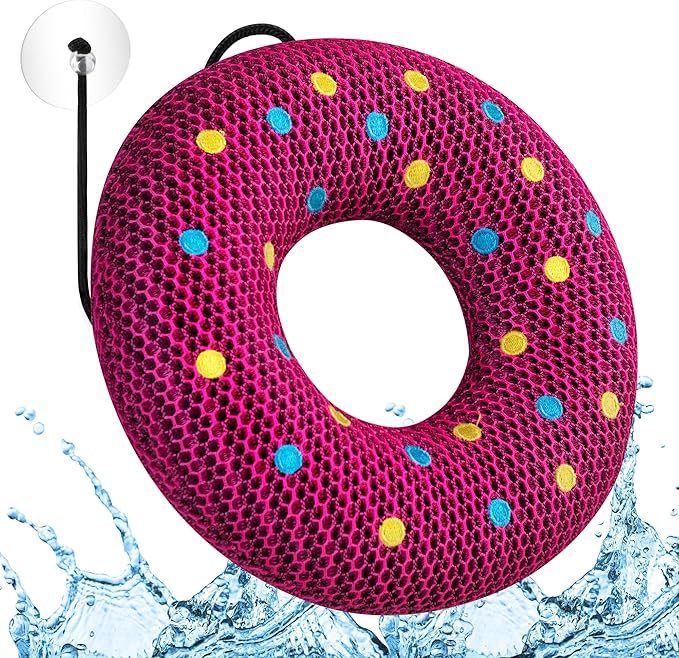 Ray Hot Tub Scum Absorber - Reusable Stingray Floating Spa Sponge & Oil Remover with Optional Tether - Washable Devilfish Oil Absorbing Sponge for Jacuzzi, Pool, and Bath (Donut 1 Pack)