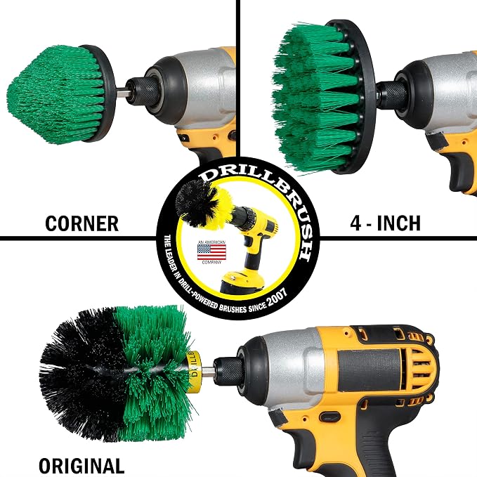 Kitchen Cleaning Supplies - Kitchen Power Scrubbing Brushes - Accessories for a Clean Home - Stove Top Cleaner Brushes - Drill Powered Oven Cleaner - Fridge Nylon Scrubbing Brush - Sink & Countertop