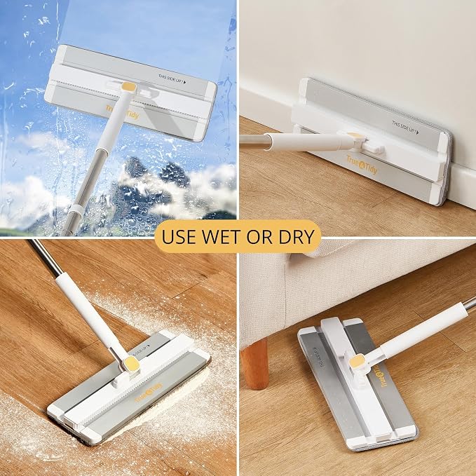 True & Tidy Bucket with Pump System with 4 Mop Pads Bundle